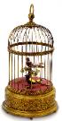 Reuge Singing Bird Cage Automaton in Antique Brass